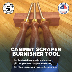 DFM Tool Works precision scraper burnisher in work setup