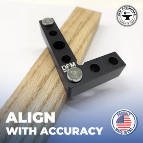 DFM Tool Works two-in-one tool, switch between square and center finder for efficiency.