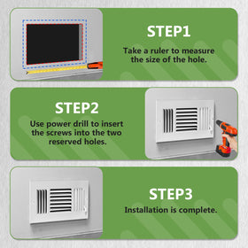 DGB vent cover includes two mounting screws for quick setup