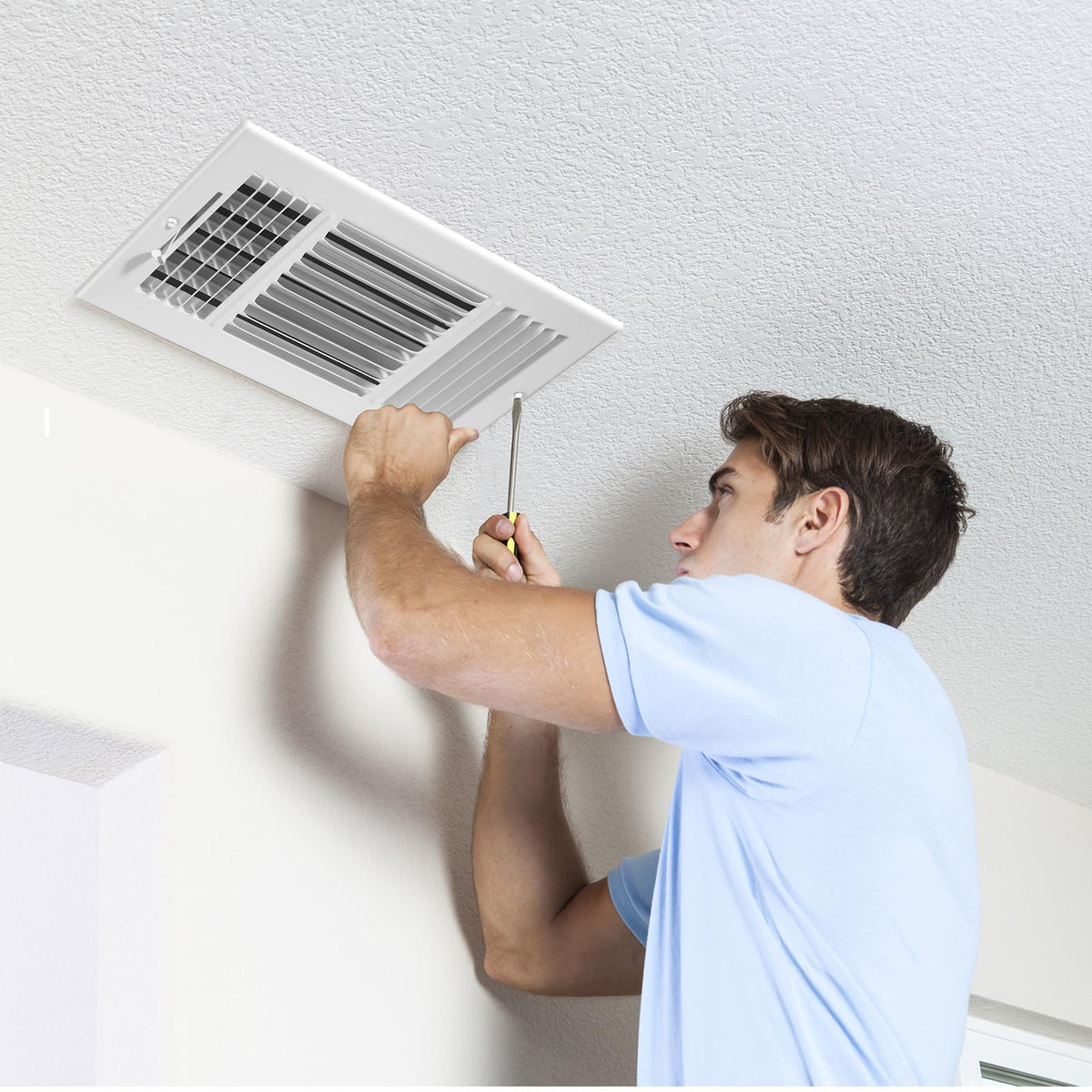 DGB white finish blends with interior decor while guiding airflow