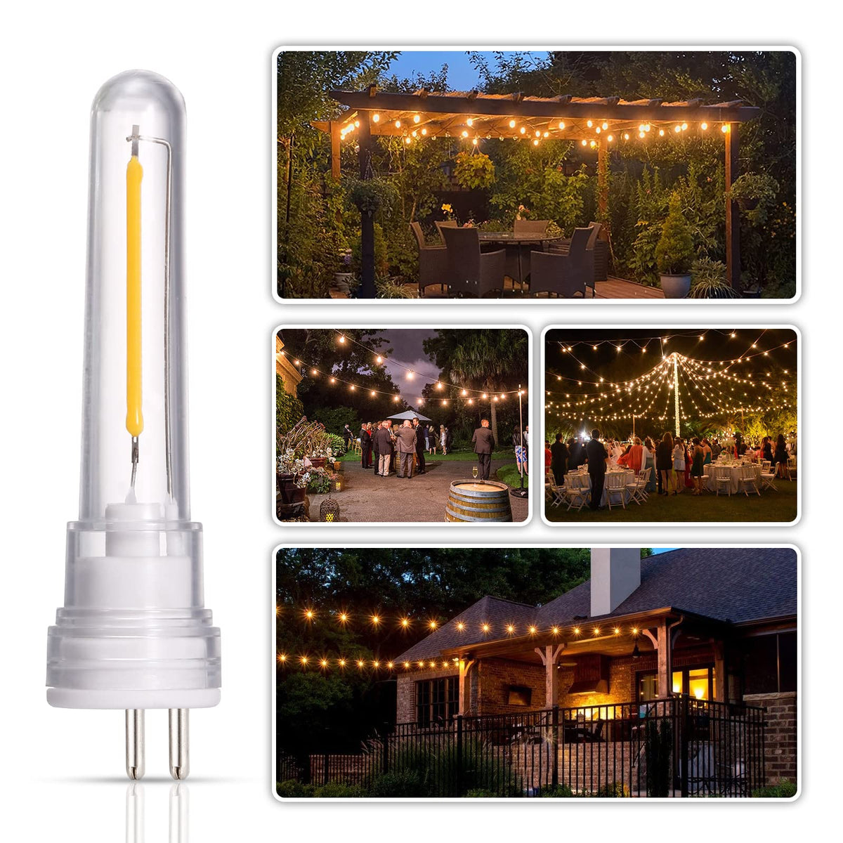 DGE S14 LED bulb six-pack enables easy-install replacement for strings.