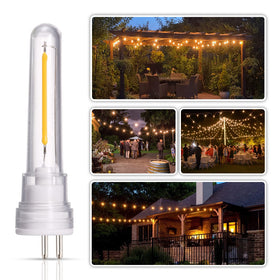 DGE S14 LED bulb six-pack enables easy-install replacement for strings.