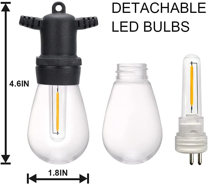 DGE S14 LED bulb six-pack is IP65 waterproof for all-weather outdoor use.