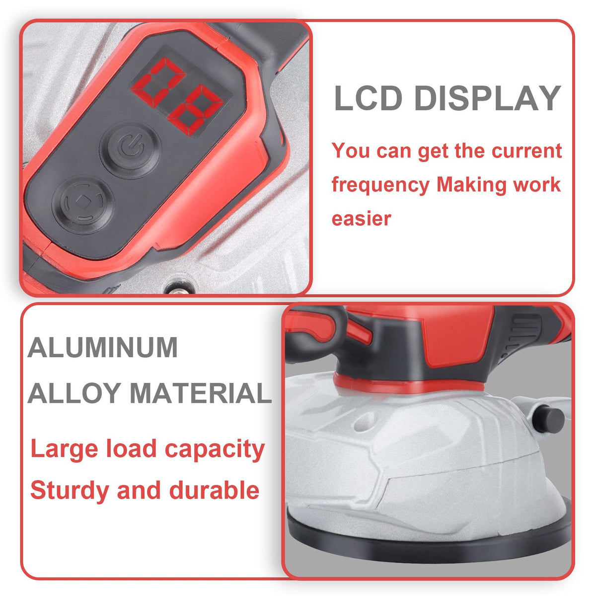 High-absorption 110lb suction cup securing large tiles during installation.