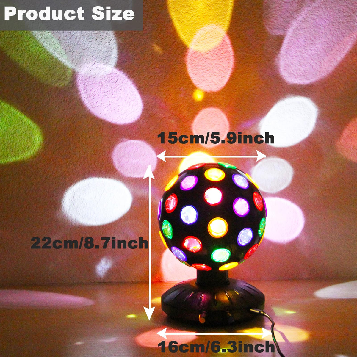 DGRIVERGOD disco ball light showcases rotating movement for lively dance floor vibes.