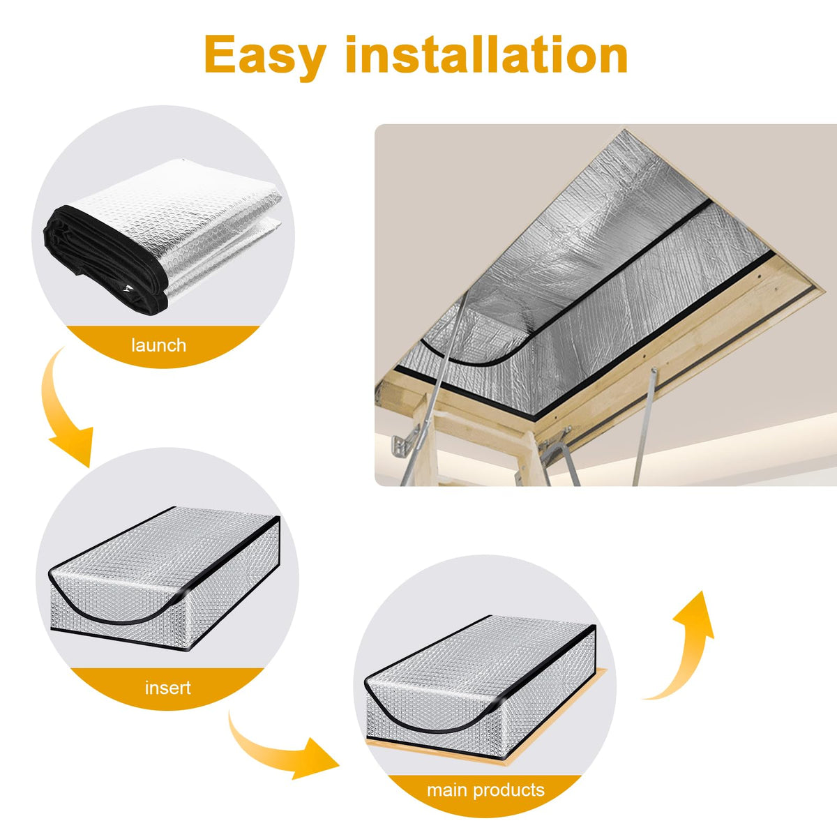 DGSL attic cover shows double aluminum layers with bubble insulation