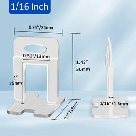 DGSL leveling clips support wall and floor tiling for level surfaces and reduced lippage