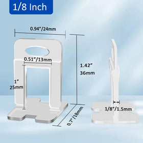 DGSL leveling spacers 1/8-inch precision for consistent grout lines.