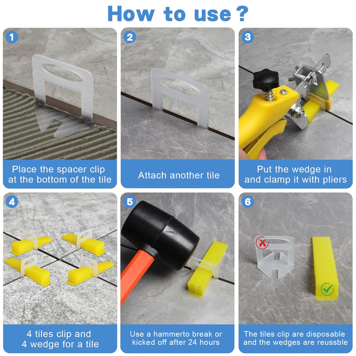 DGSL packaging contents show spacers, wedges, hammer, and pliers