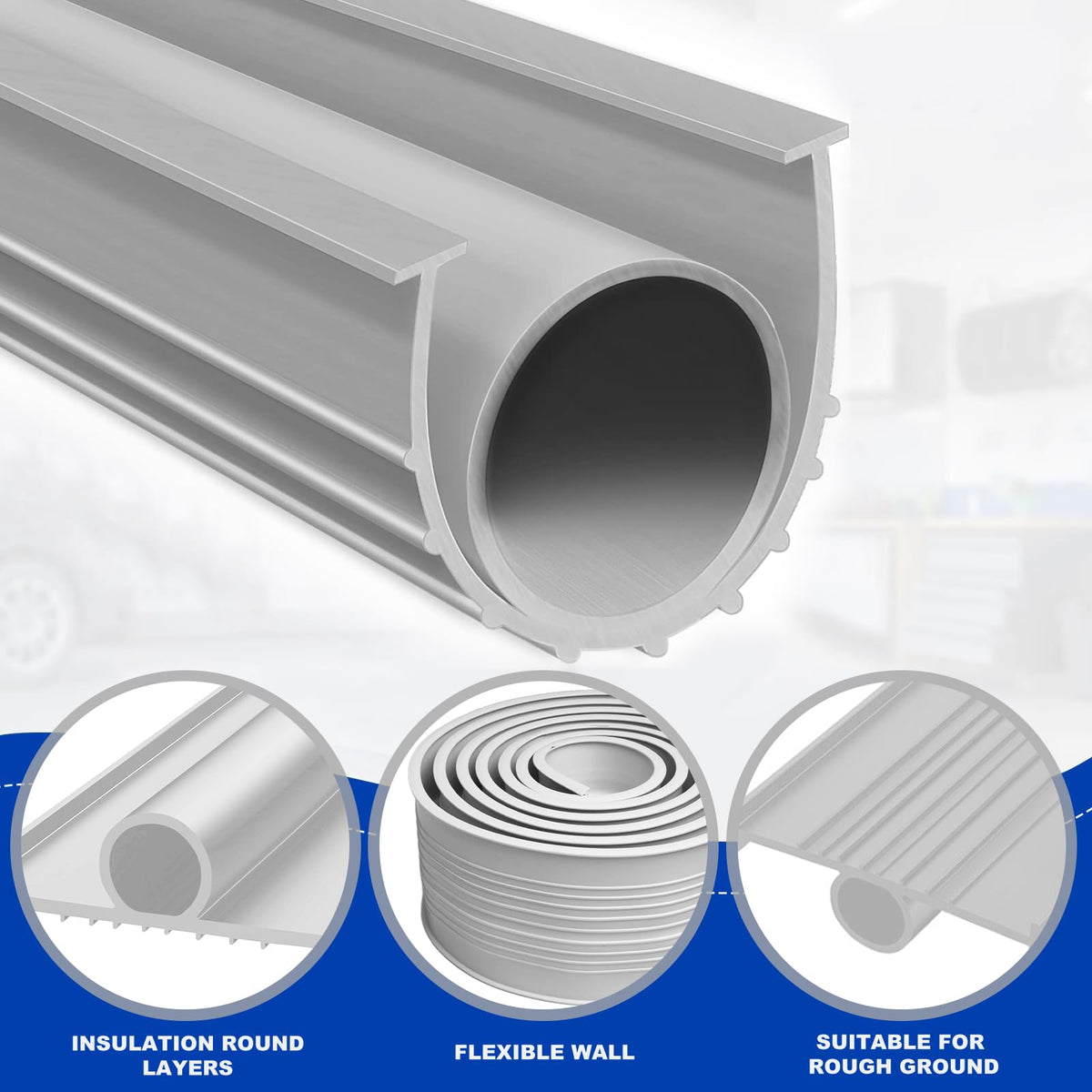 DGSL T-end channel ends in grey for screw-free installation.