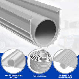 DGSL T-end channel ends in grey for screw-free installation.