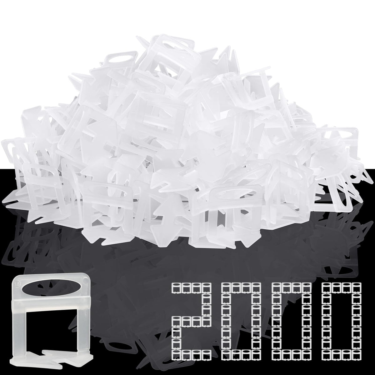 DGSL tile leveling clip 2000-count ensures even grout lines during installation