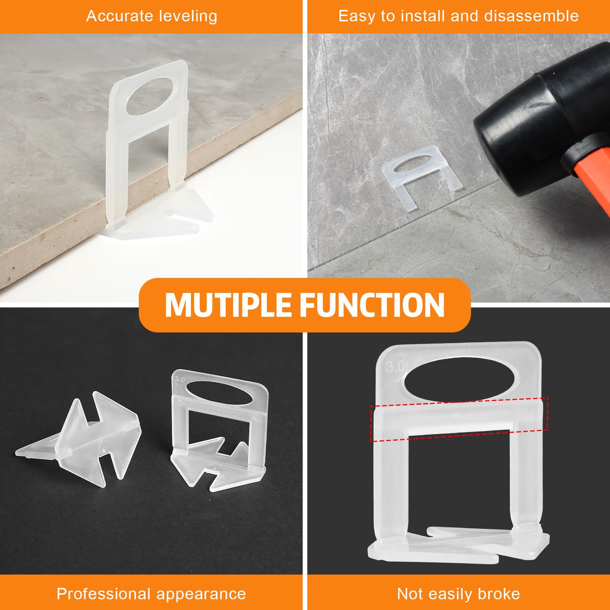 DGSL leveling system in use on wall and floor tiles