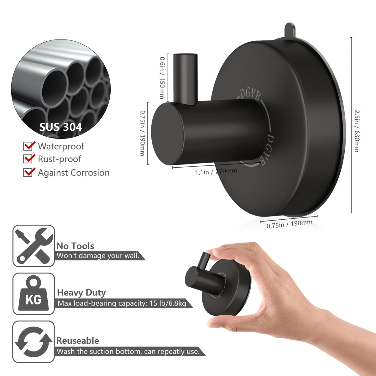 DGYB store offers a versatile collection of suction hooks for towels and more.