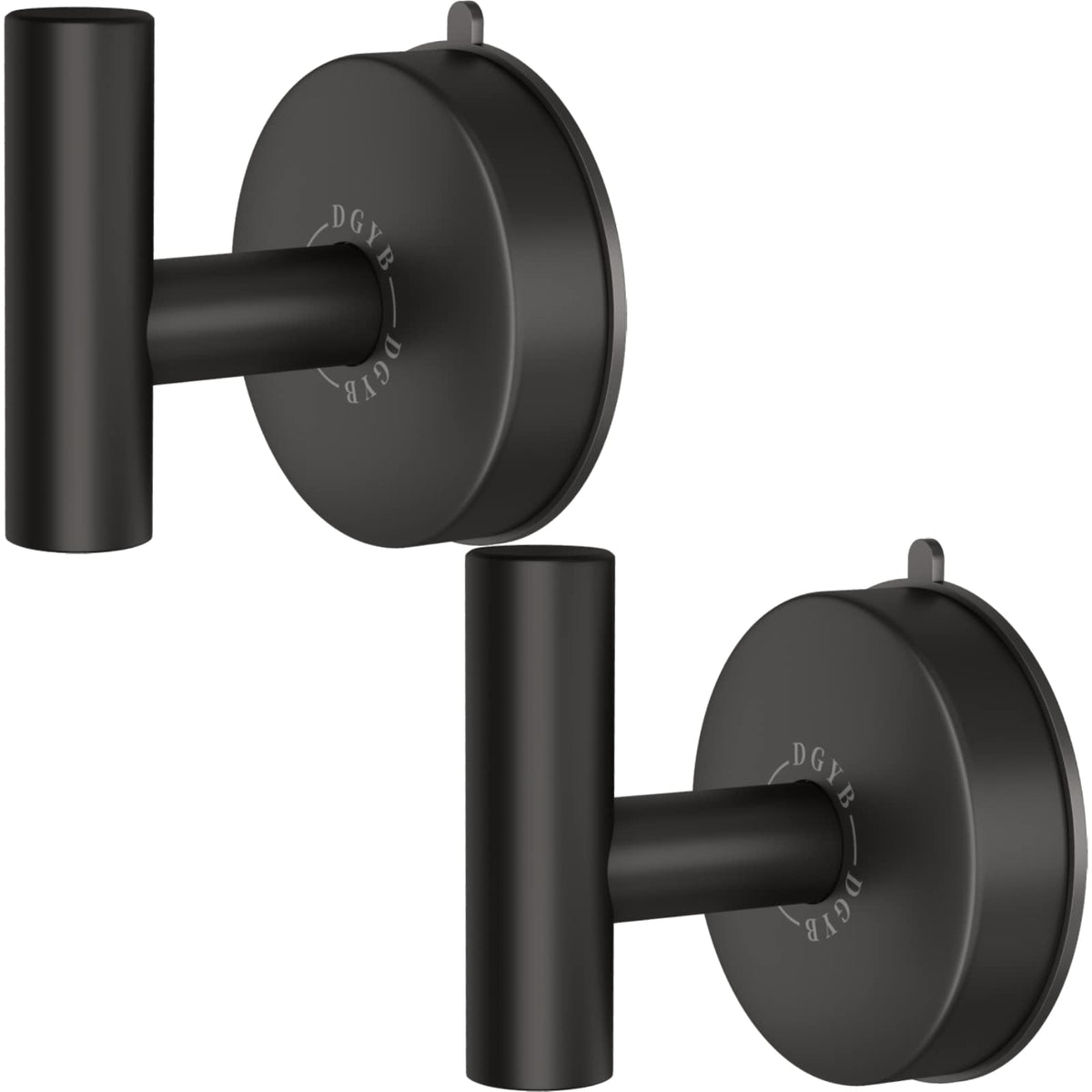DGYB large suction cup hook set 2-pack in black finish, easy towel organization.