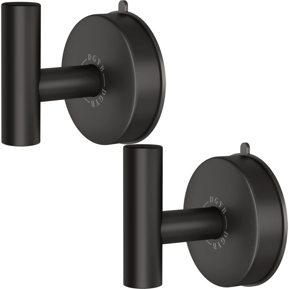 DGYB large suction cup hook set 2-pack in black finish, easy towel organization.