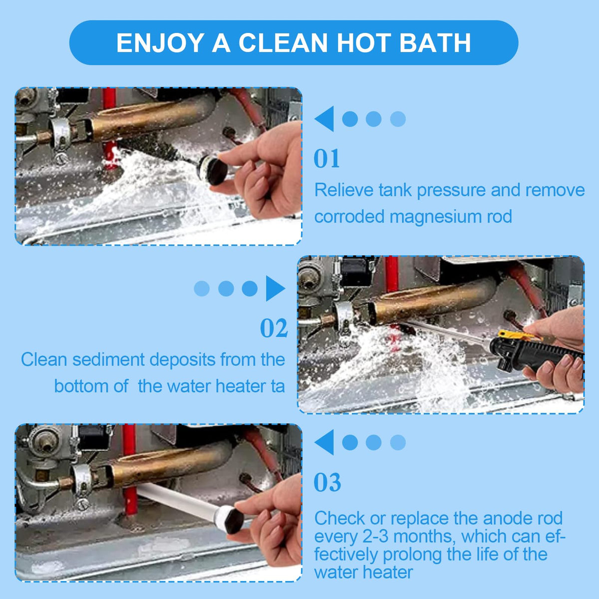 DHLXWENJIE flush wand with removable nozzle for deep cleaning