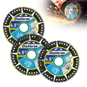 DiaAbras 3-pack diamond blades for versatile cutting across metal, tile and stone.
