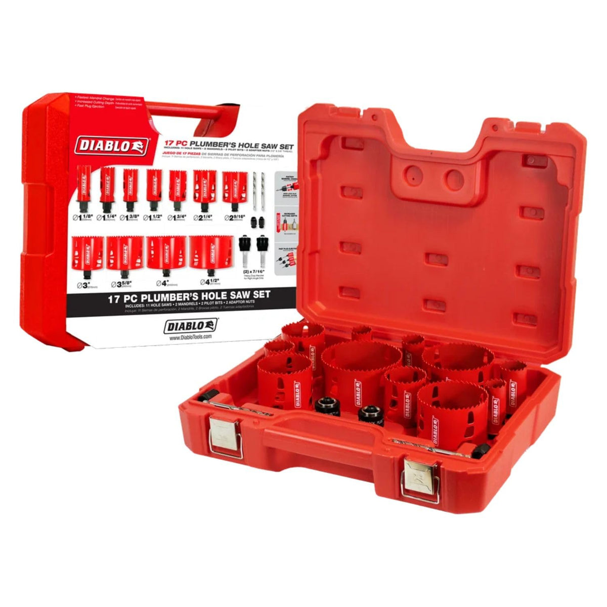 Diablo bimetal hole saw set cups for fast, clean cuts in metal and plastic