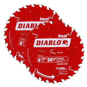 Diablo Freud D0624A six-and-a-half-inch thin-kerf blade for clean framing cuts.
