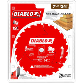 Diablo D0724A thin kerf 7-1/4 inch blade minimizes waste and speeds cuts