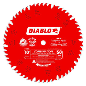 Diablo D1050X 10-inch 50-tooth blade in action for clean ripping and crosscuts.