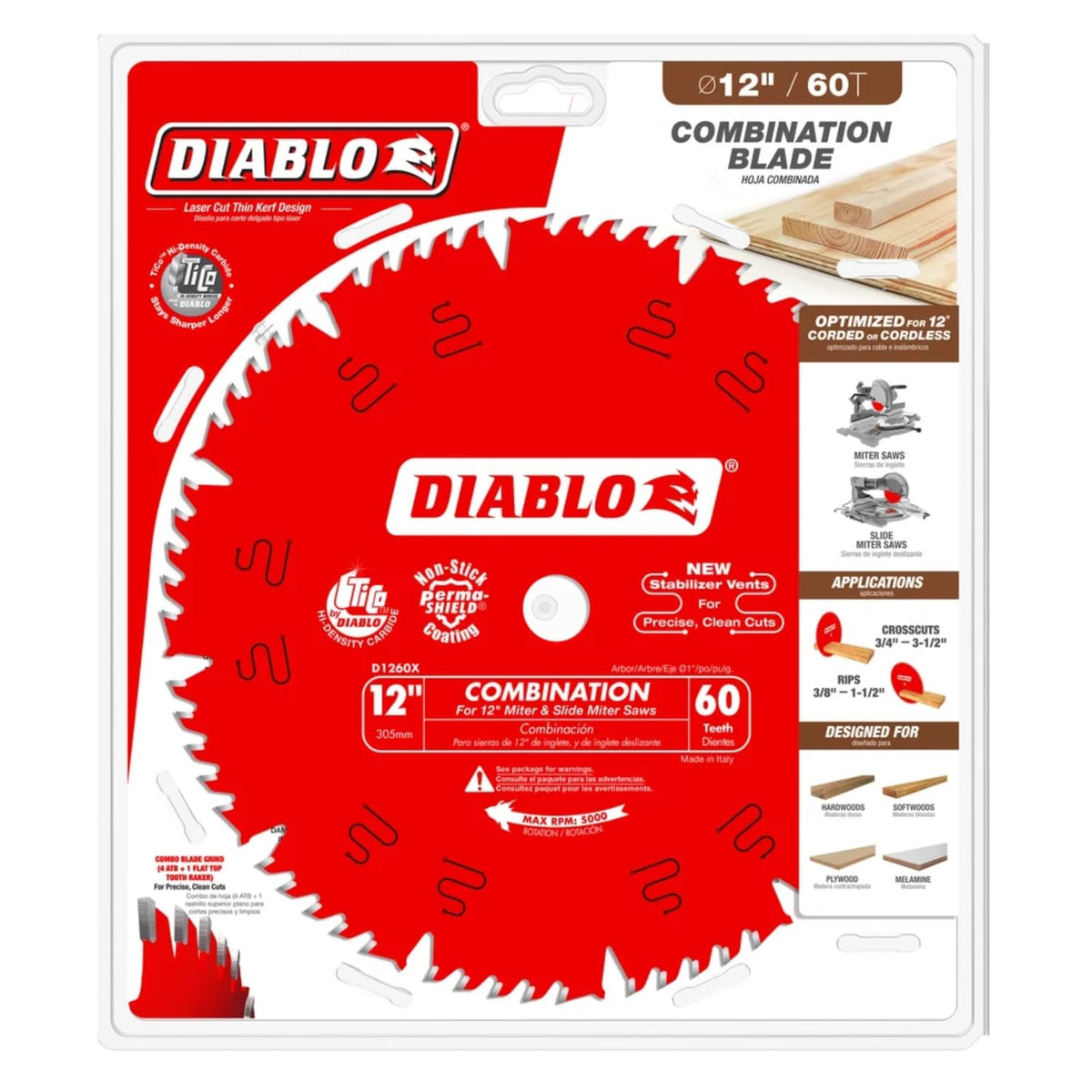 Diablo D1260X 12in blade in action showing smooth ripping performance