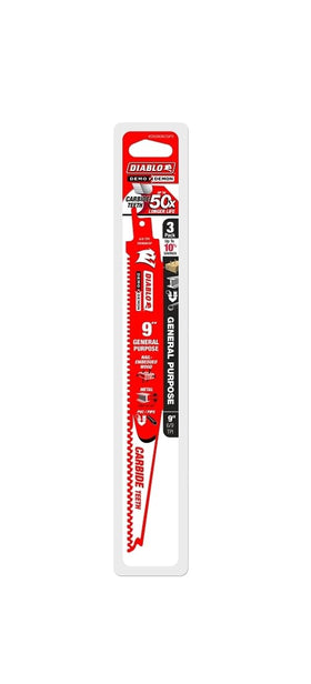 Diablo blade cutting nail-embedded wood for tough demolition tasks.