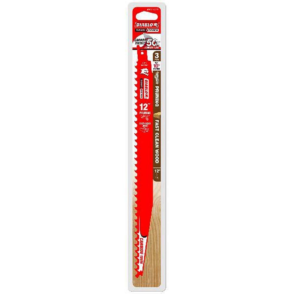 Diablo Demo Demon carbide teeth blade for pruning and clean wood with extended cutting life.