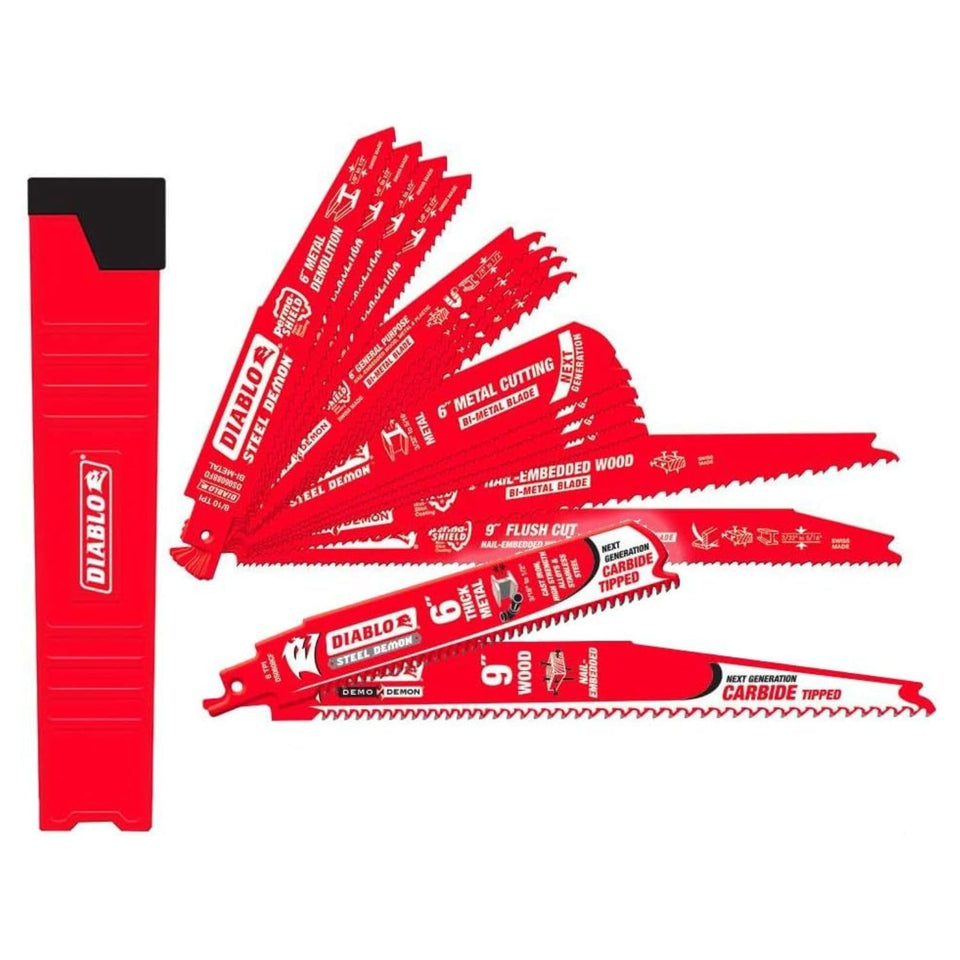 Diablo DS0014SPC2 demolition blades for wood and metal cutting, durable bi-metal and carbide options for nail-embedded tasks