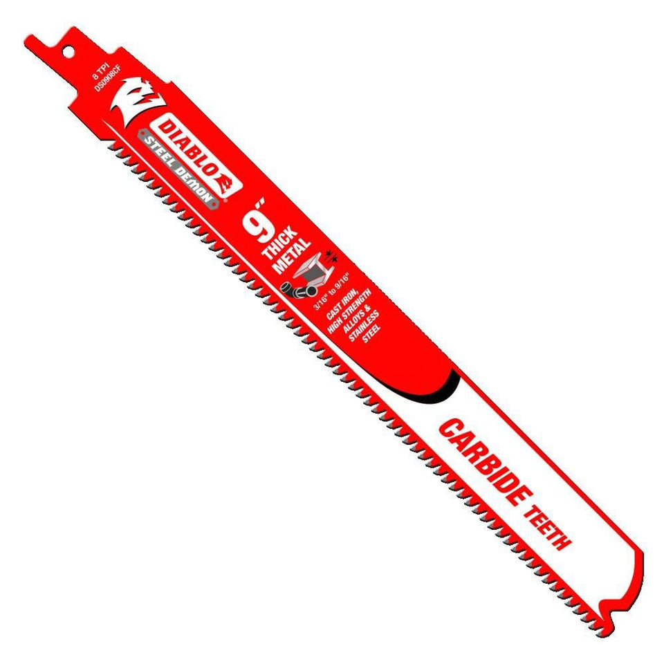 Diablo DS0908CF10 9-inch blade with carbide teeth for extreme metal cutting.