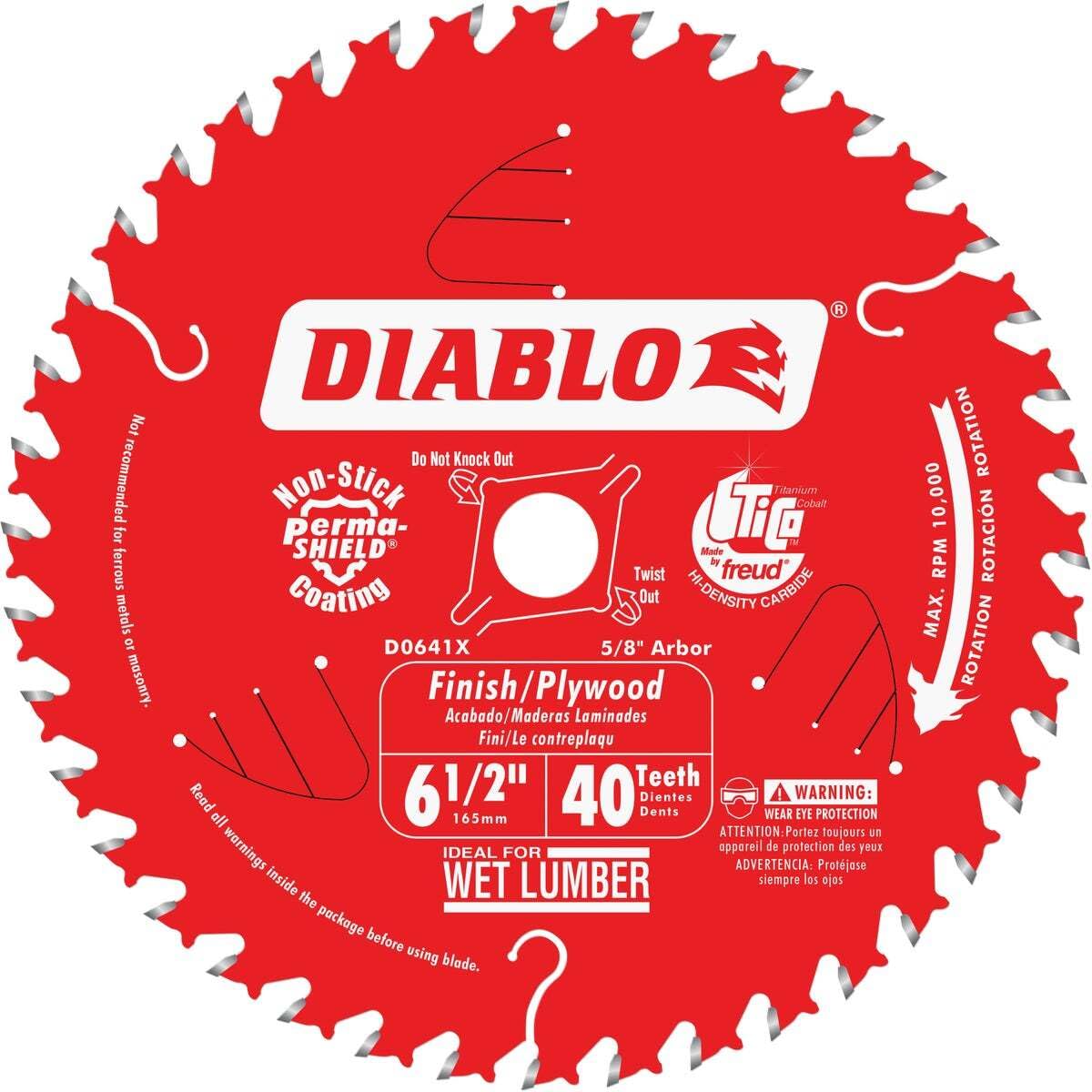 Diablo Freud Tico Finish blade handles plywood, decking, fencing with precision.