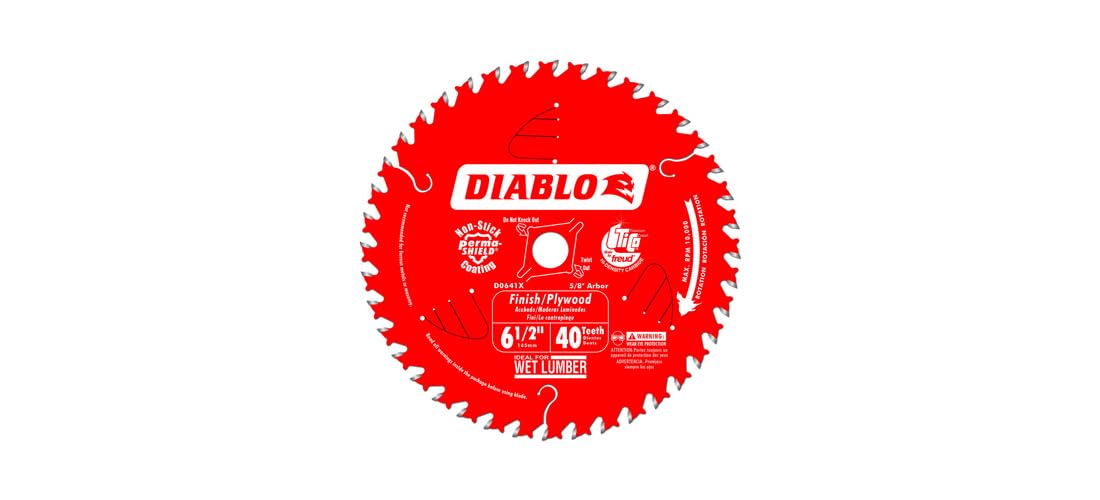Diablo Freud Tico Finish blade stabilizer vents reduce vibration and heat.