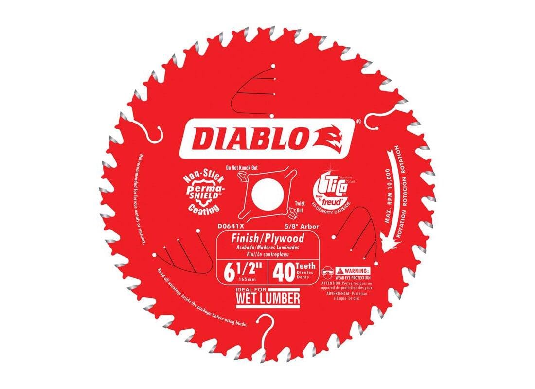 Diablo Freud Tico Finish blade TiCo-carbide durability for long life in tough cuts.