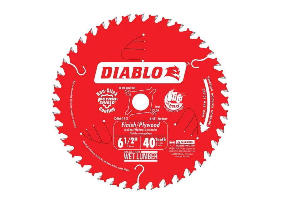 Diablo Freud Tico Finish blade TiCo-carbide durability for long life in tough cuts.
