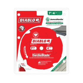 Diablo HardieBlade cutting fiber cement closeup showing dust reduction and smooth cut