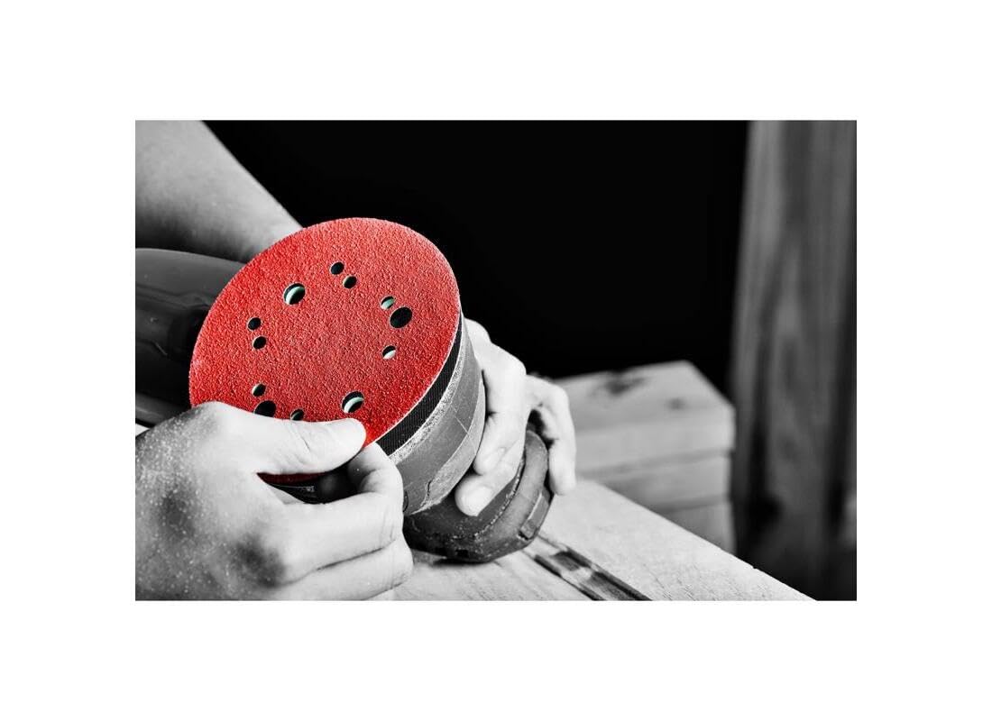 Diablo disc in use for heavy stock or paint removal on metal/workpiece