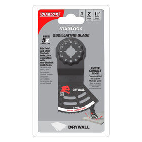 Diablo Starlock bi-metal drywall blade with 1-1/2-inch depth enables clean, precise drywall cuts.