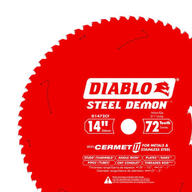 Diablo Steel Demon D1472CF blade highlights cooler cuts and faster metal processing.