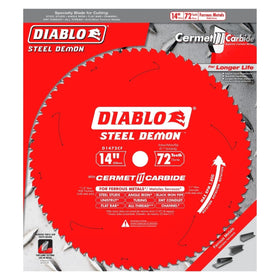 Diablo Steel Demon D1472CF blade stabilizer vents reduce vibration during use.