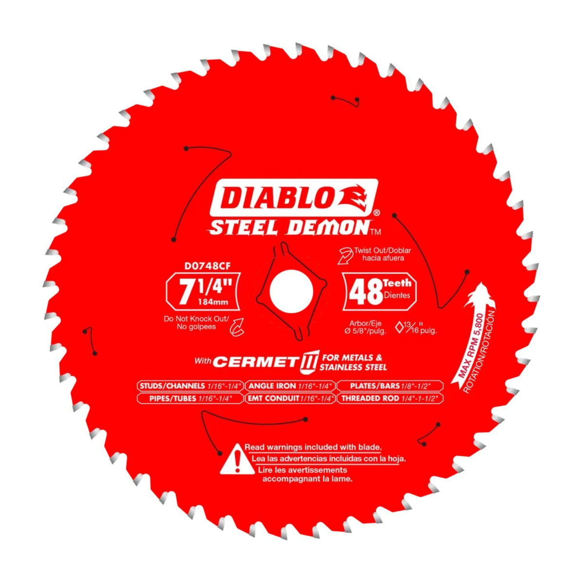 Diablo Steel Demon Cermet II teeth close-up, highlighting wear resistance for tough metal cuts