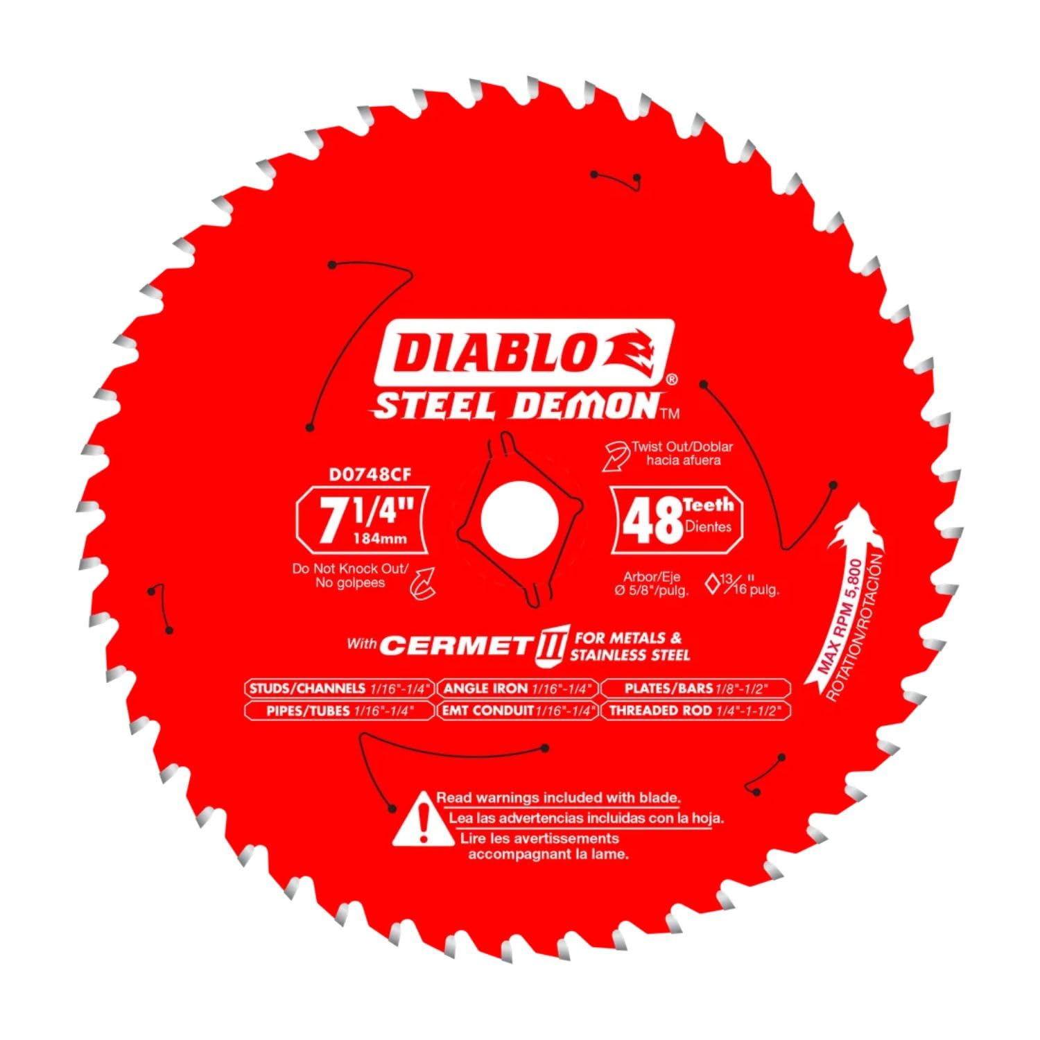 Diablo Steel Demon Cermet II teeth close-up, highlighting wear resistance for tough metal cuts