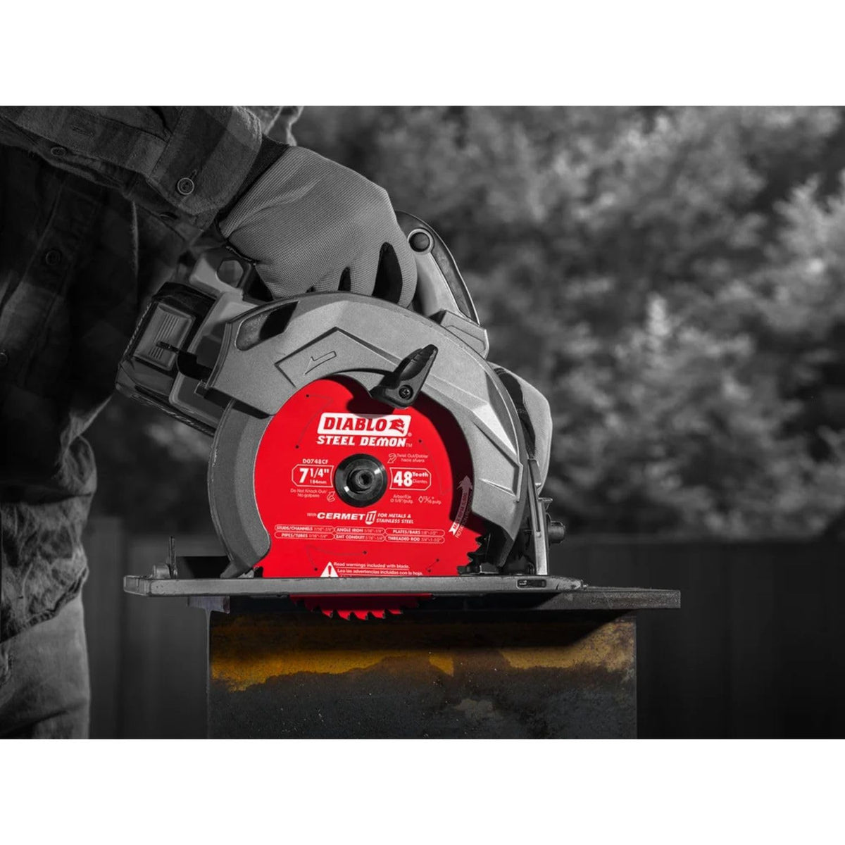 Diablo Steel Demon D0748CF with Perma-Shield coating resisting heat and corrosion.