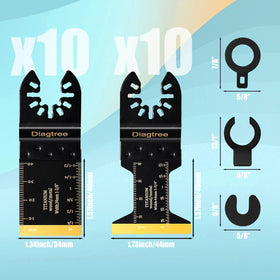 Diagtree adapter set fits most tools for quick blade changes without tools
