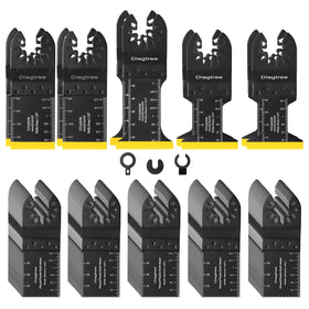 Diagtree oscillating blades kit display for versatile metal, wood, plastic cuts.