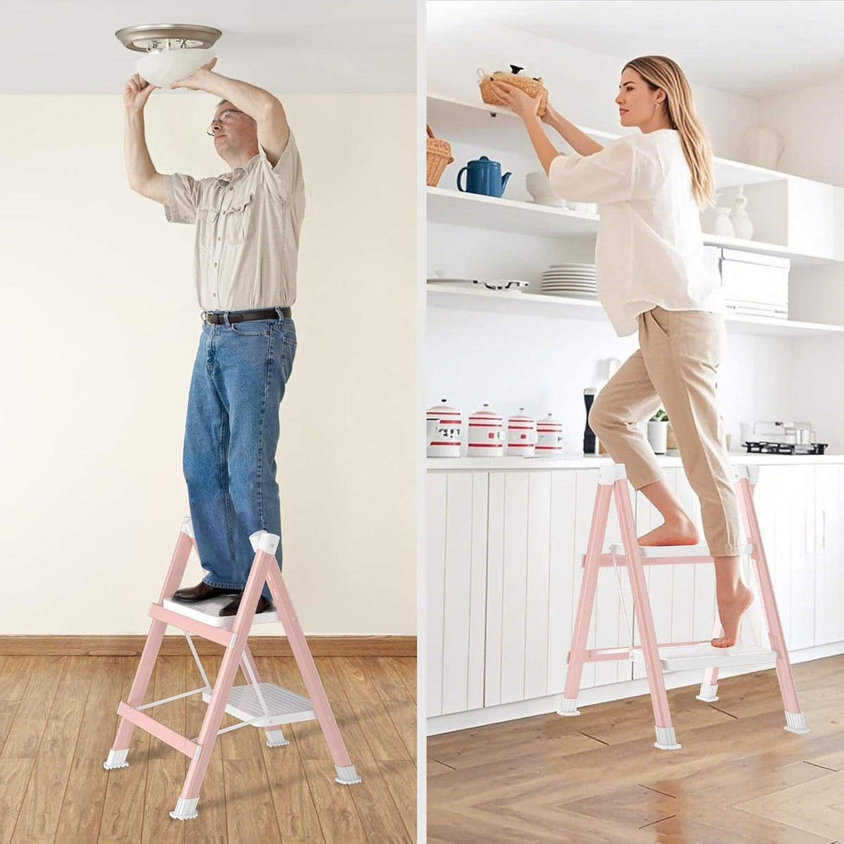 DiamondForge kitchen-office multi-use ladder supports various home tasks.