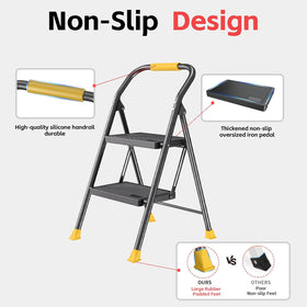 DiamondForge ladder featuring non-slip treads for stable climbing.