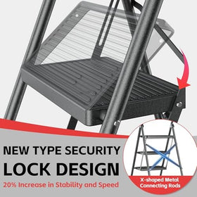 DiamondForge non-slip treads and wide feet prevent slips