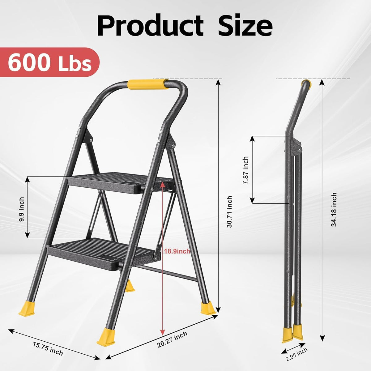 DiamondForge step ladder with handrails for secure, ergonomic grip.
