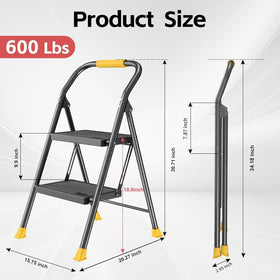 DiamondForge step ladder with handrails for secure, ergonomic grip.
